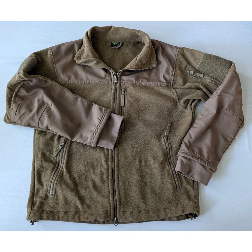 Condor Alpha Tactical Micro Fleece Jacket Men's Large Coyote Brown Full Zip Tech